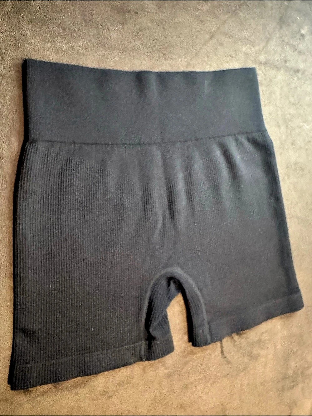OQQ Seamless Ribbed Biker Shorts Black